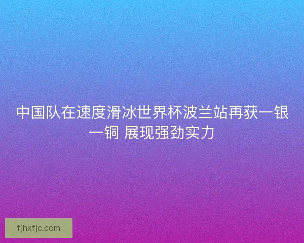 中国队在速度滑冰世界杯波兰站再获一银一铜 展现强劲实力